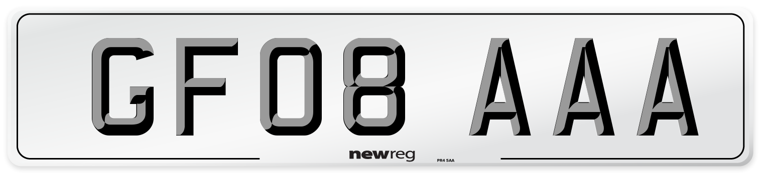 GF08 AAA Number Plate from New Reg